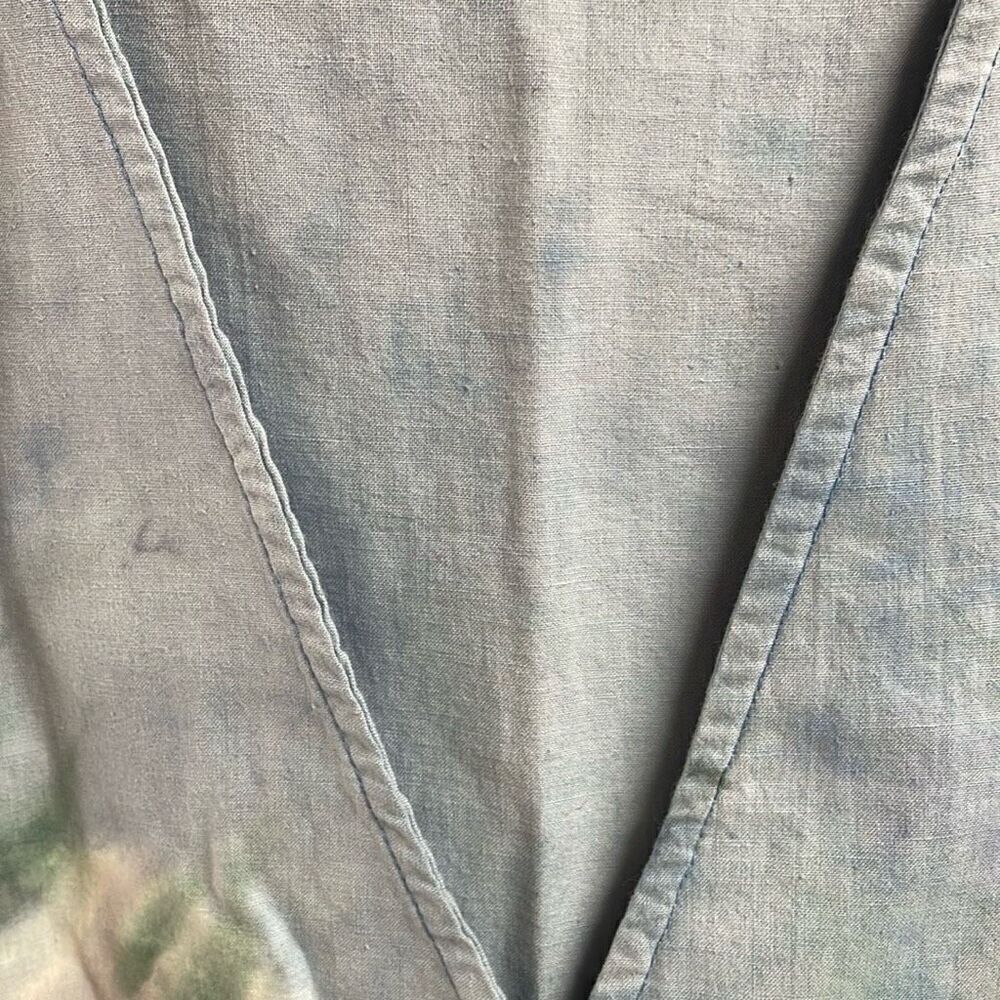 Vintage Tie Dyed Cotton Button Front Single Stitch Blue Vest Size Small Medium - Picture 6 of 7